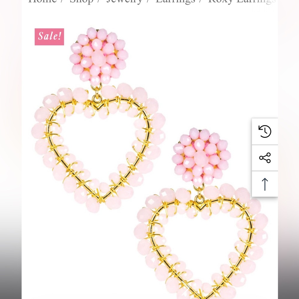 Lisi Lerch Roxy Pink and Gold Post Heart Earrings